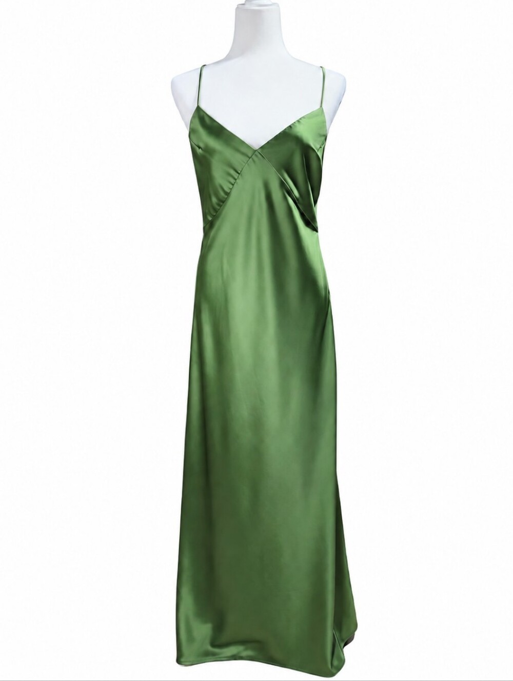 Billy J Gisella Olive Satin Maxi Slip Dress NWT AU12 US8
